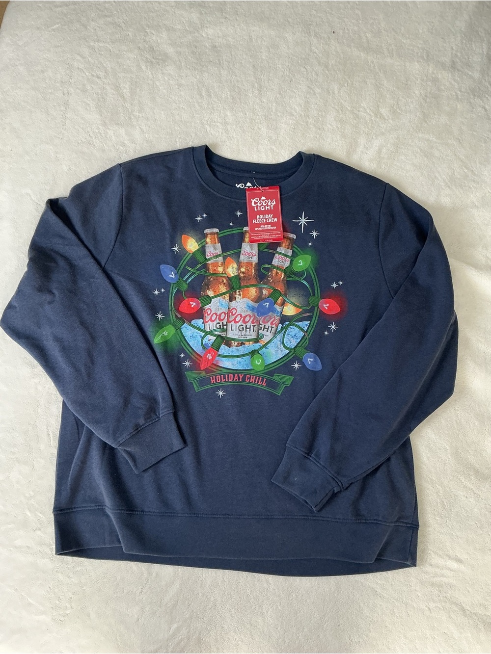Navy Holiday Graphic Crewneck Sweatshirt - Coors Light